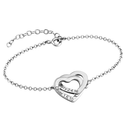 Interlocking Double Heart Bracelet