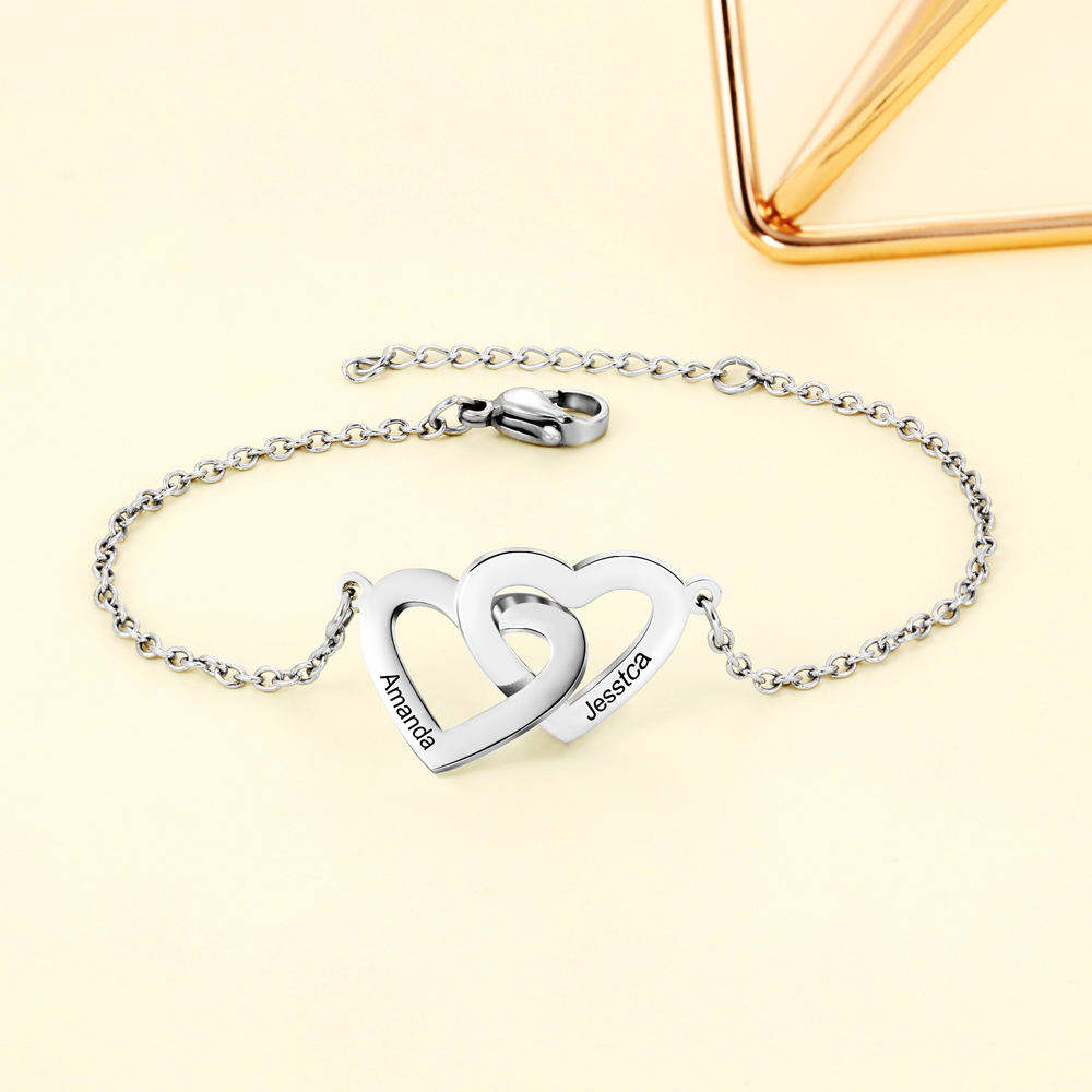 Interlocking Double Heart Bracelet