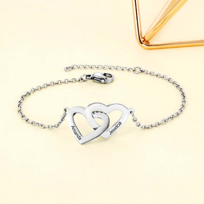 Interlocking Double Heart Bracelet