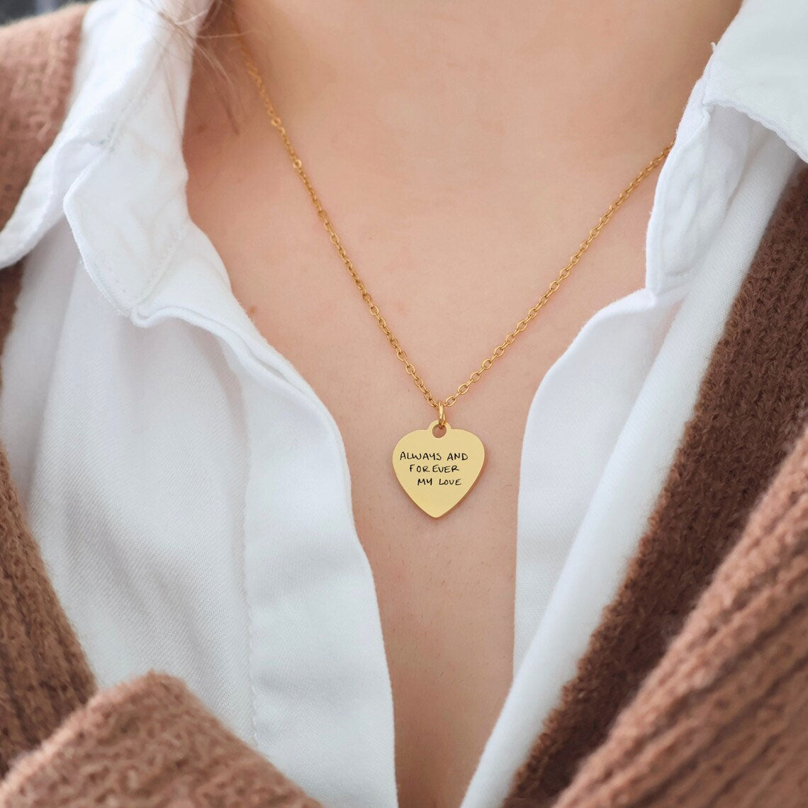 Handwriting Heart Necklace