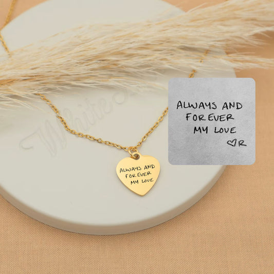 Handwriting Heart Necklace