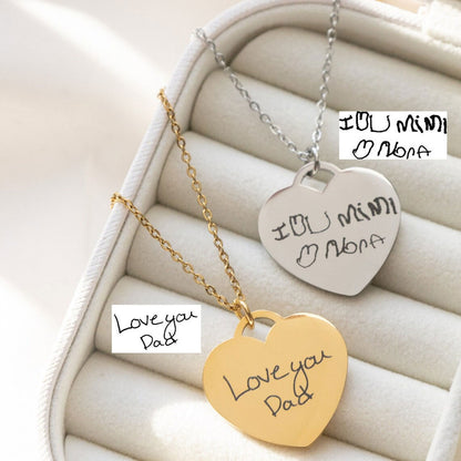 Handwriting Heart Necklace