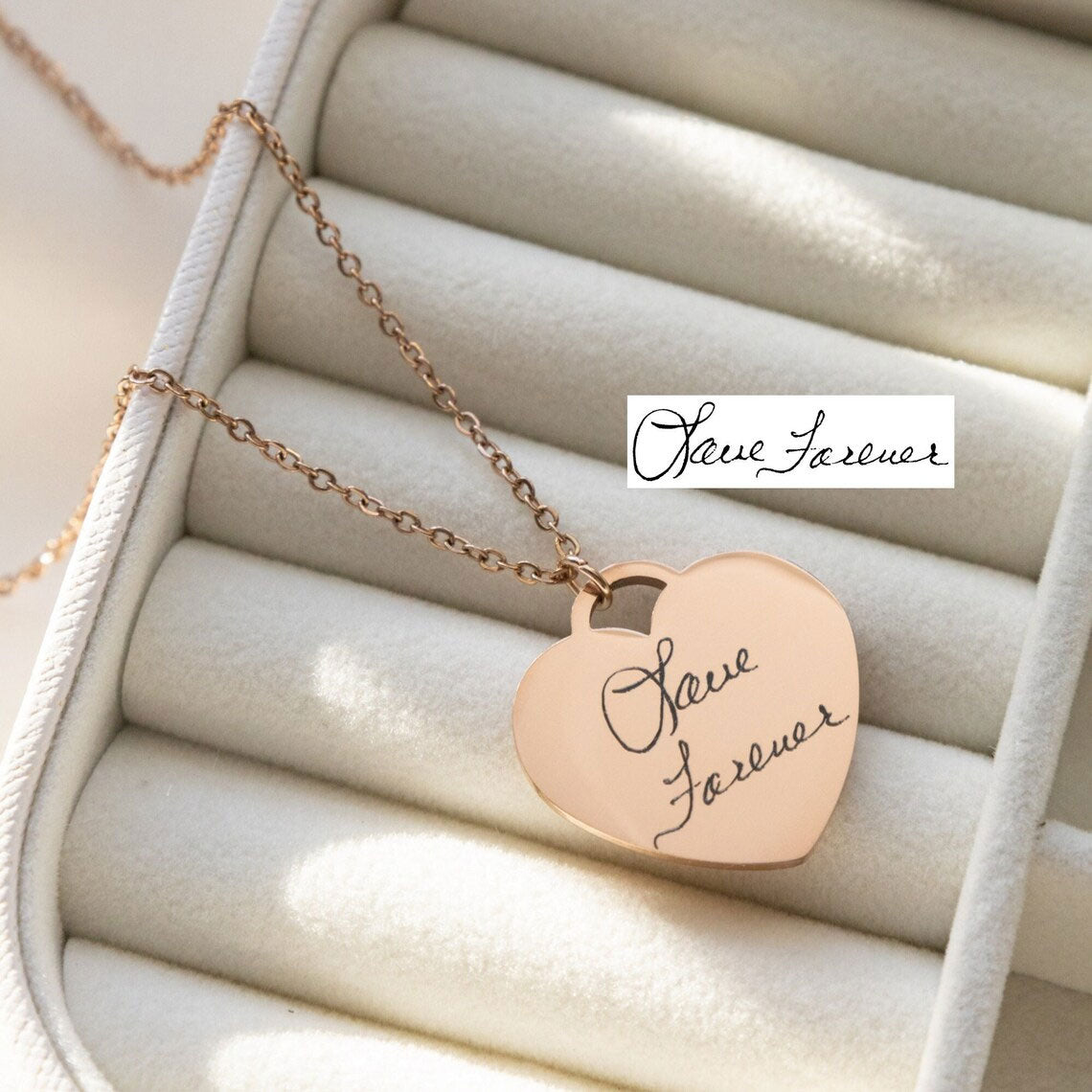 Handwriting Heart Necklace