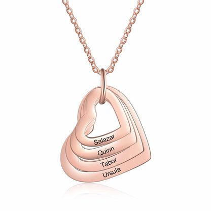 Stacking Heart Charm Necklace in Rose Gold