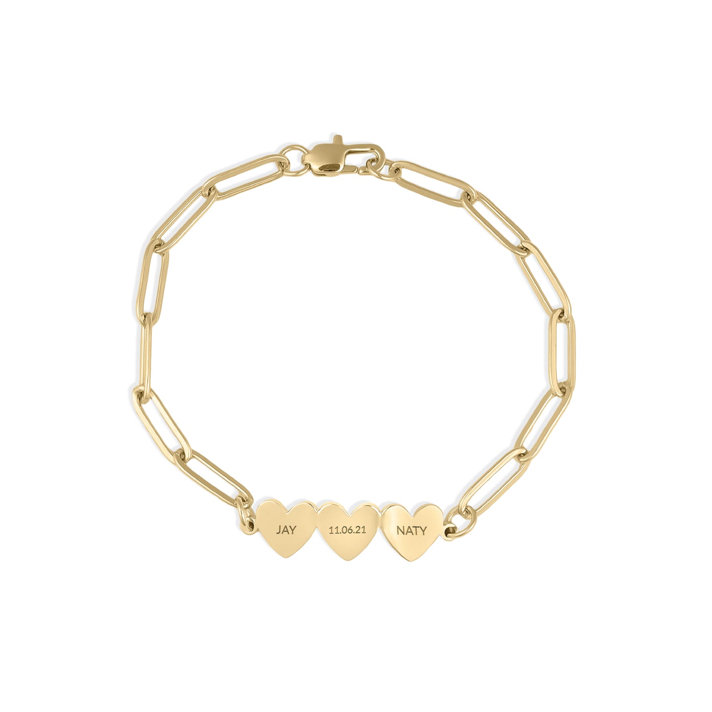 Paperclip Chain Heart Bracelet