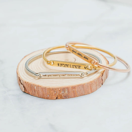 Personalized Bangle Bar Bracelet