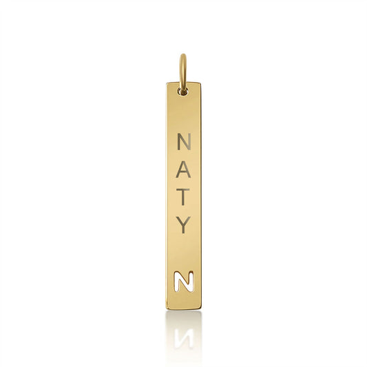 Personalized Bar Necklace with Initial Cutout