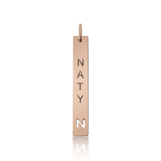 Personalized Bar Necklace with Initial Cutout In Rose Gold