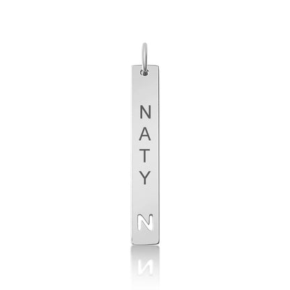 Personalized Bar Necklace with Initial Cutout In Silver