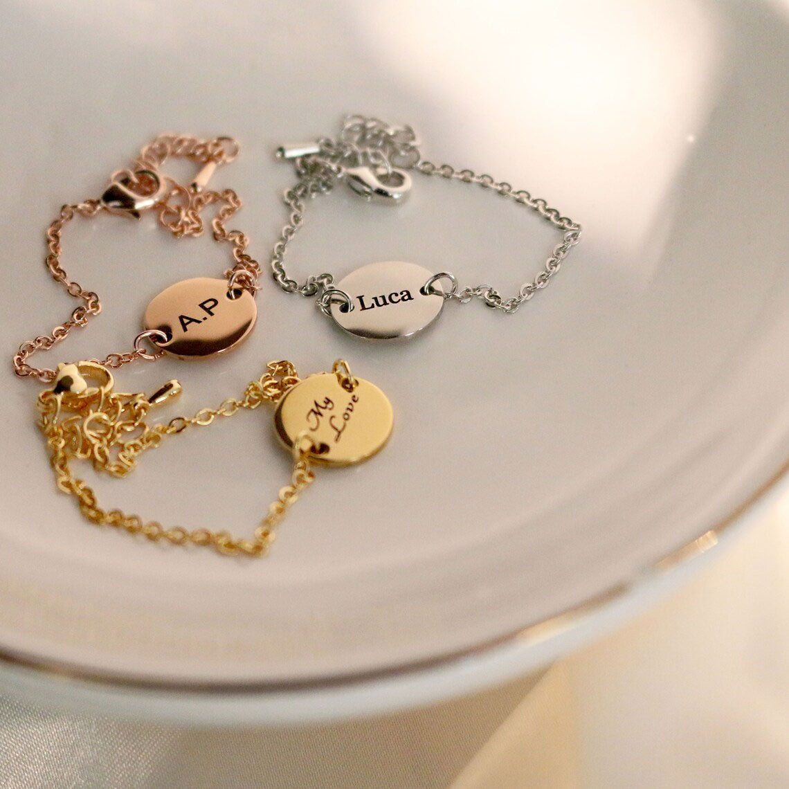 Personalized Coin Disc Bracelet