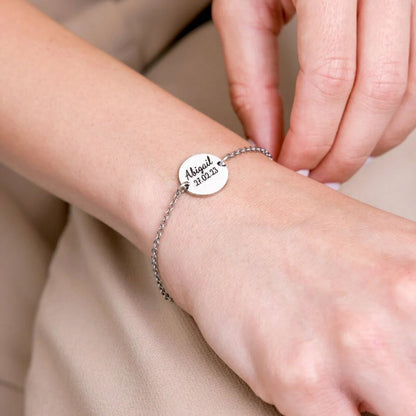 Personalized Coin Disc Bracelet