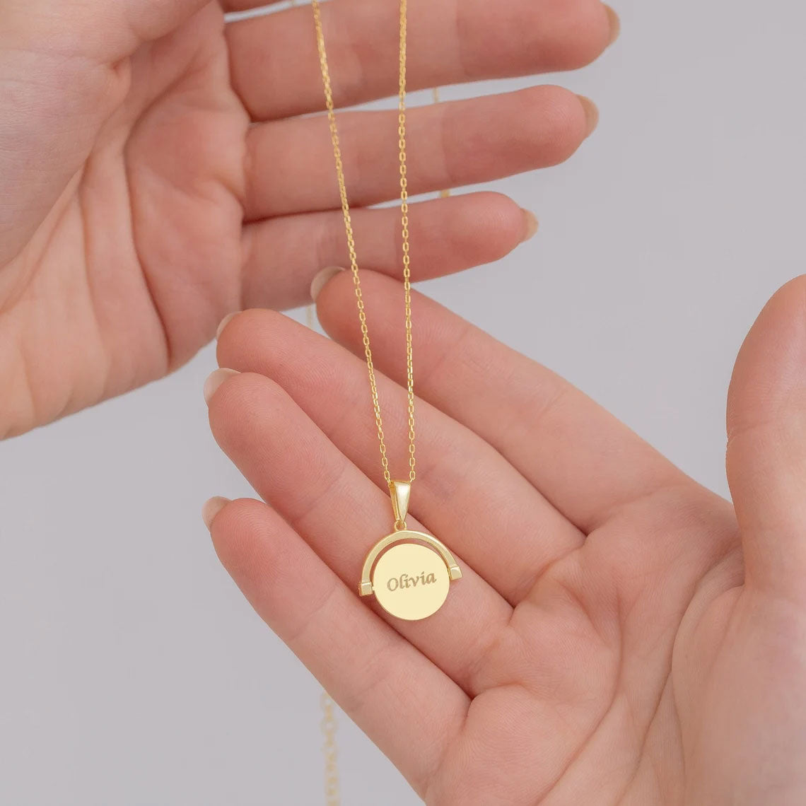 Personalized Double Sided Disc Necklace