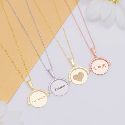 Personalized Double Sided Disc Necklace