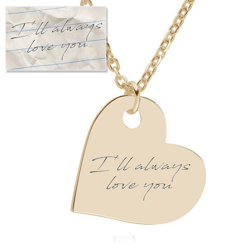 Handwriting Sideways Heart Necklace