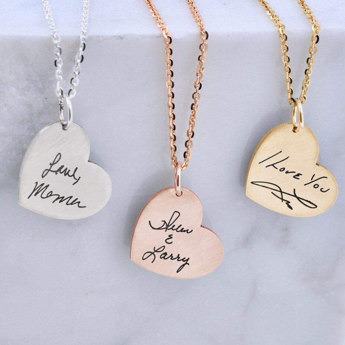 Handwriting Sideways Heart Necklace