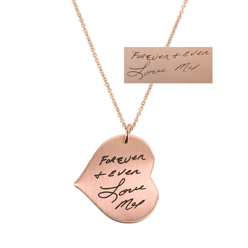 Handwriting Sideways Heart Necklace