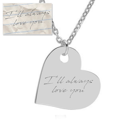 Handwriting Sideways Heart Necklace