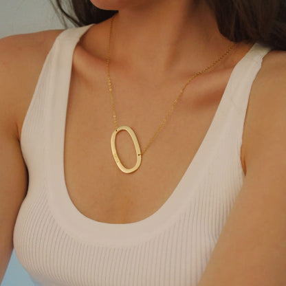 Engravable Large Statement Initial Necklace