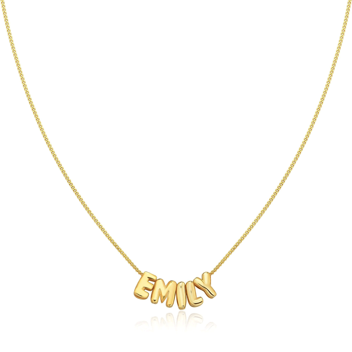 Bubble Name Necklace In Gold