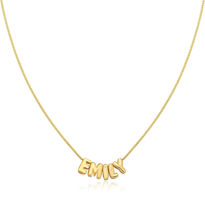 Bubble Name Necklace In Gold