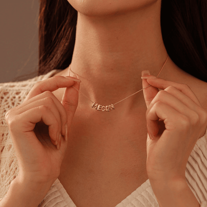 Bubble Name Necklace In Gold