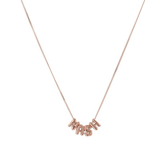 Bubble Name Necklace In Rose Gold