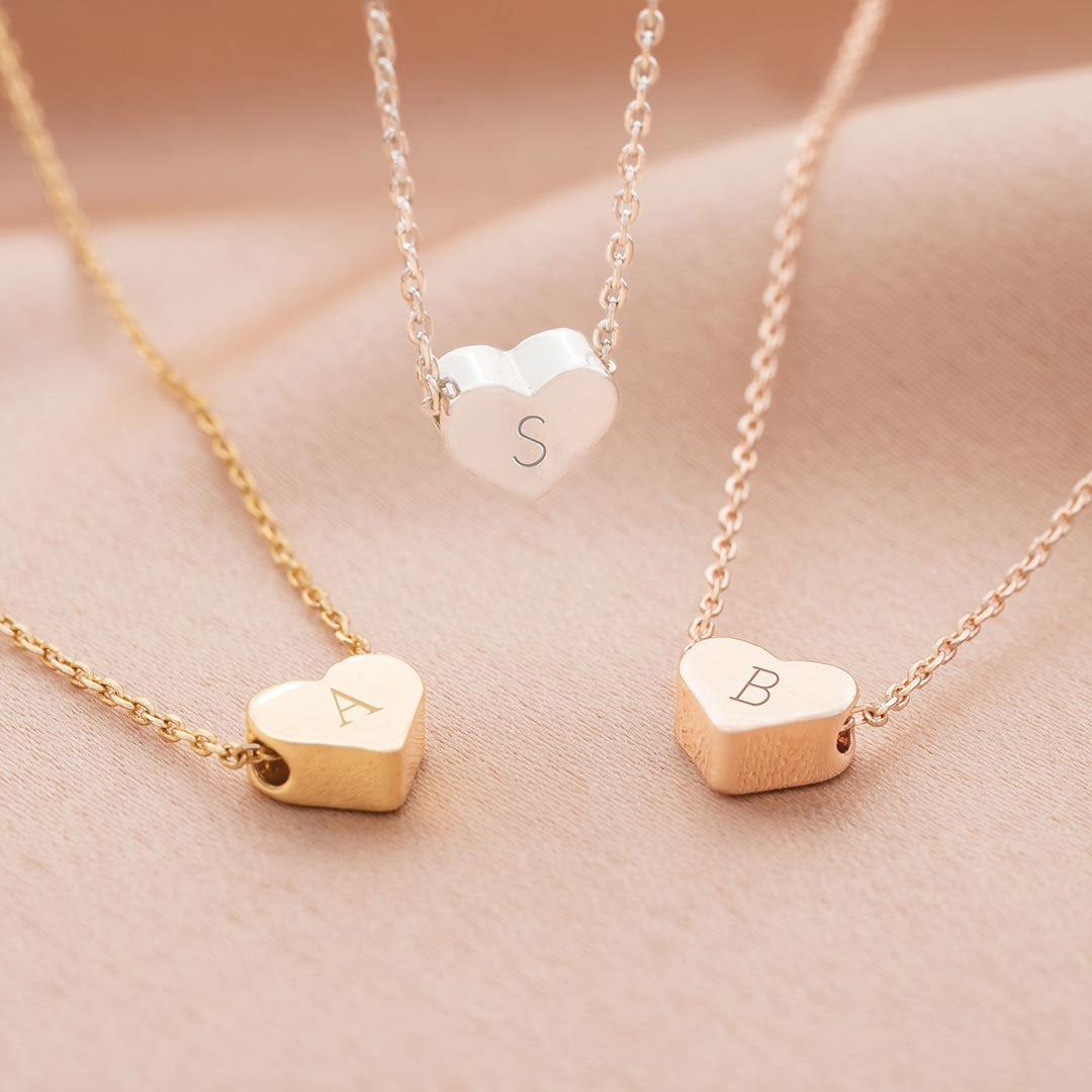 Mini Initial Heart Necklace