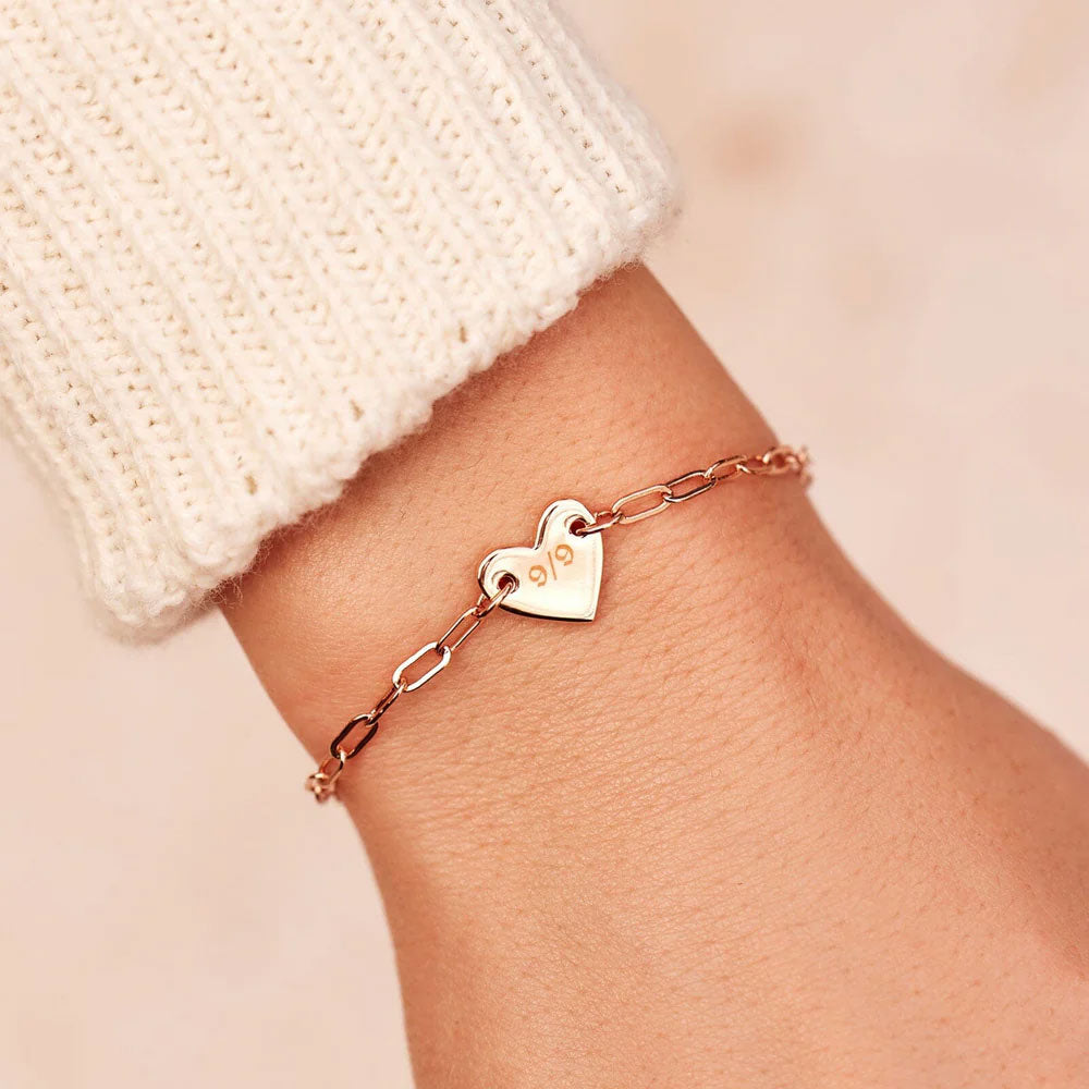 Paperclip Chain Heart Bracelet