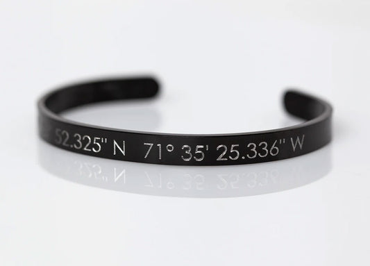 Personalized Cuff Bracelet in Black