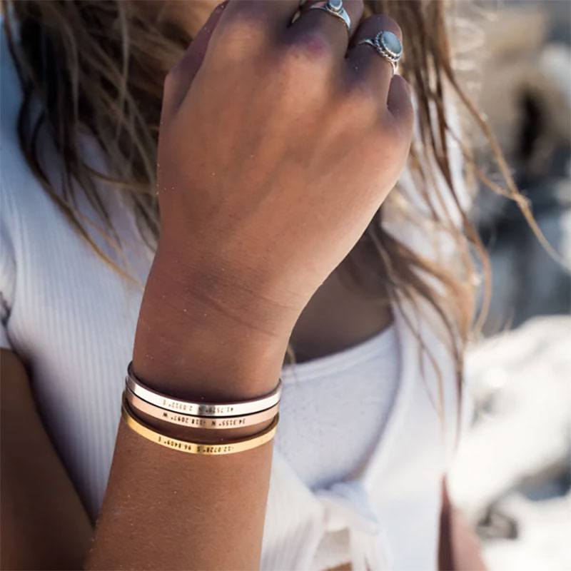 Personalized Cuff Bracelet in Rose Gold