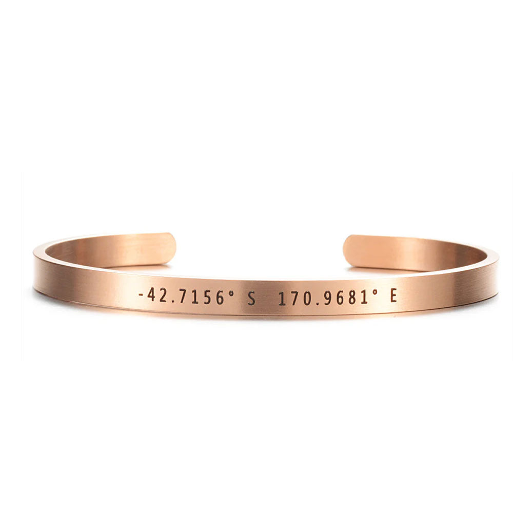 Personalized Cuff Bracelet in Rose Gold