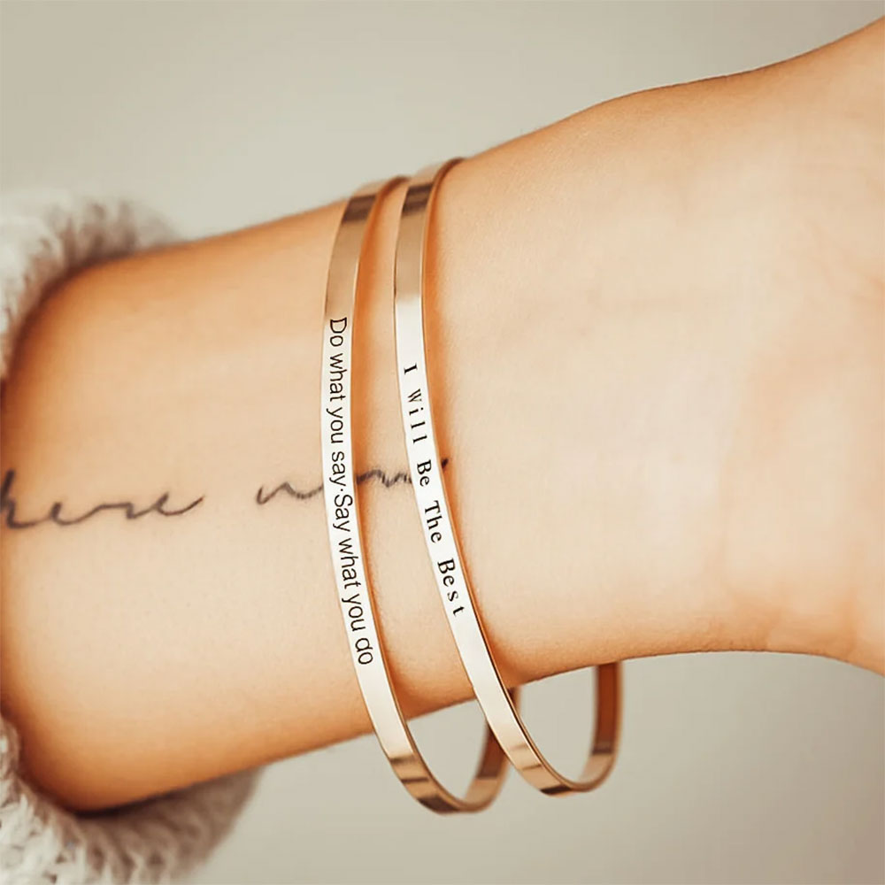 Personalized Cuff Bracelet in Rose Gold