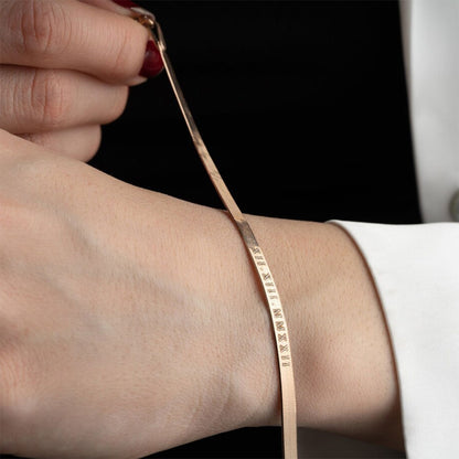 Personalized Herringbone Chain Bracelet In Silver