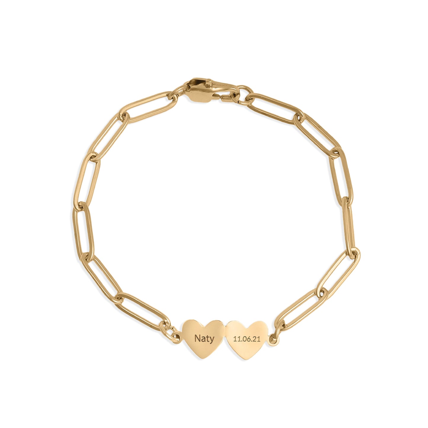 Paperclip Chain Heart Bracelet