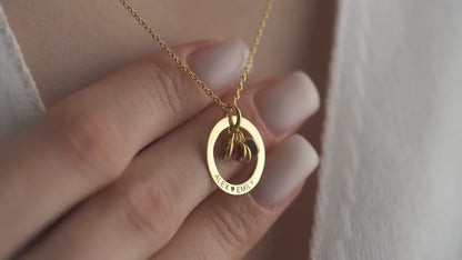 Personalized Eternal Ring and Birthstone Necklace In Gold