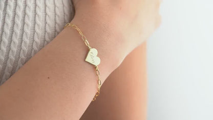 Paperclip Chain Heart Bracelet