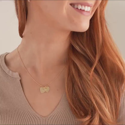 Double Heart Name Necklace