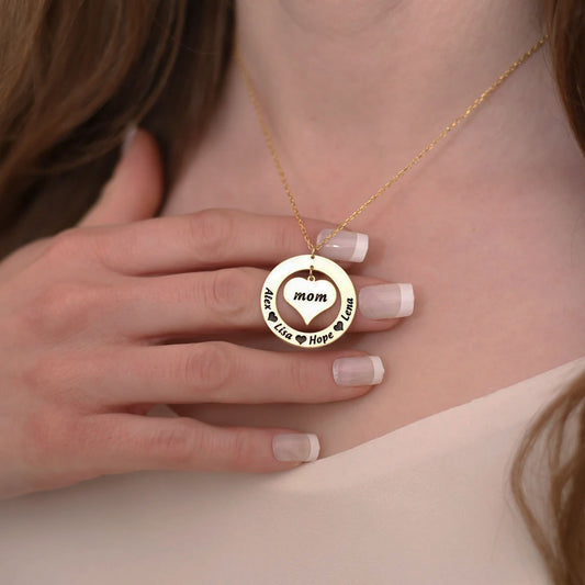 Personalized Protected Heart Name Necklace In Gold