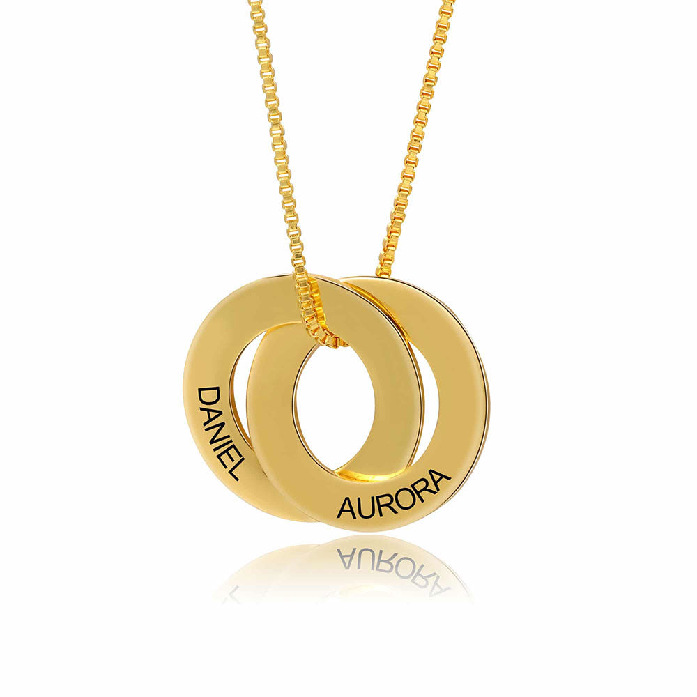 Interlocking Russian Rings Necklace in Gold