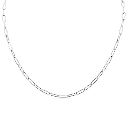 Paperclip Chain Necklace In Silver